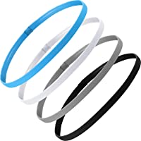 Los mejores  - 4 Piezas Diadema Deportiva Elástico Antideslizante Grueso Cinta de Pelo para Mujeres y Hombres (Negro- Blanco- Gris…